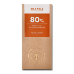 Chocolate 80% Puro Cacao Sin Azúcar Agregada dr cacao(80g)