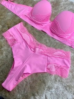 Conjunto em lycra e renda - Donne Lingerie