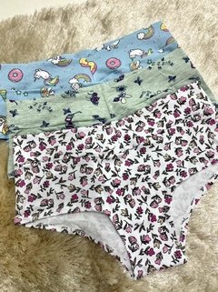 Imagem do Cueca feminina em cotton estampado