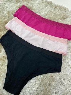 Tanga em cotton com cintura alta