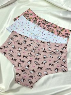 Cueca feminina em cotton estampado na internet