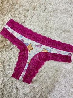 Fio em cotton e renda estampado - Donne Lingerie