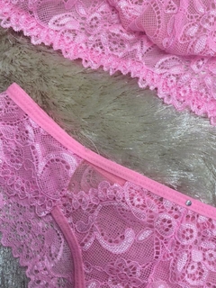 Conjunto de renda e tule transparente sem bojo - loja online