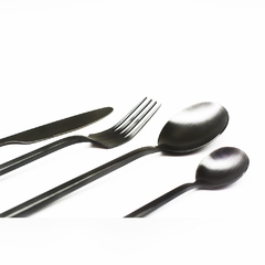 SET CUBIERTOS NEGRO RECTO OPACO X24 PIEZAS - comprar online