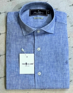 CAMISA DE LINO CELESTE