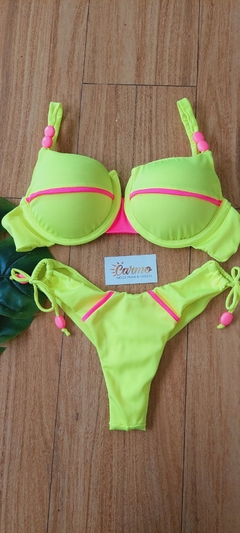 Conjunto meia taça amarelo neon na internet