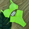 Conjunto meia taça lipo amarelo neon