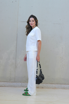 conjunto: blusa maya & calça maya off white na internet