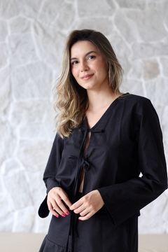 blusa bata letticia preta