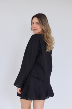 blusa bata letticia preta - LA BRIZ