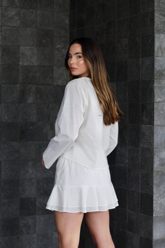 blusa bata letticia off white - LA BRIZ