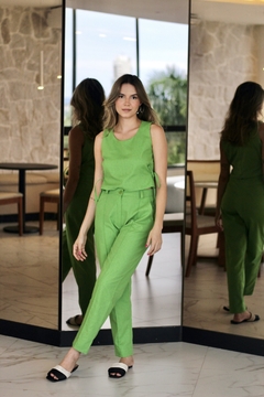 Conjunto: calça fer & blusa carol verde na internet