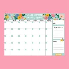 PLANNER MAGNÉTICO MENSUAL FLORES VERDES - comprar online