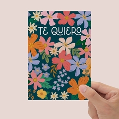 TARJETA “TE QUIERO” FLORES AZUL - comprar online