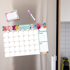 PLANNER MAGNETICO MENSUAL FLORES VERDE