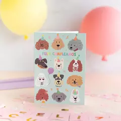 Tarjeta “ feliz cumpleaños” perritos