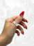 Anillo sello doble inicial con cubics con oro rojo en internet