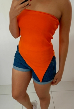 blusa assimetrica tomara que caia - comprar online