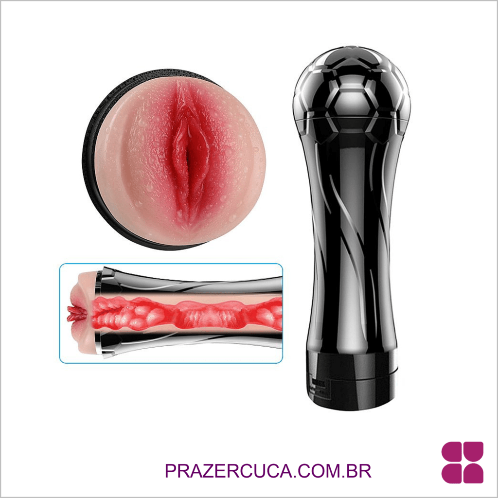 MASTURBADOR VAGINA COM VIBRADOR - PILHA - Prazer, Cuca!