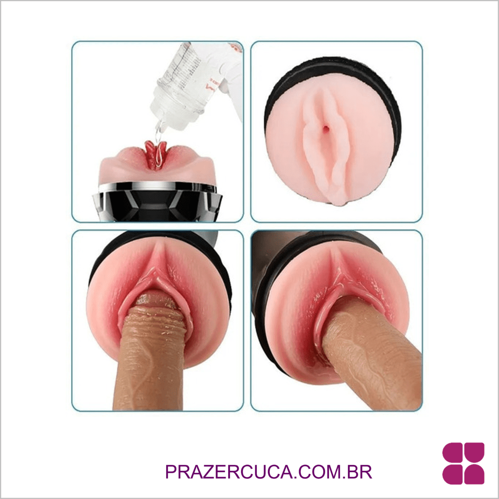 MASTURBADOR VAGINA COM VIBRADOR - PILHA - Prazer, Cuca!