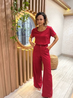 Calça Pantalona Catarina - Vermelho - comprar online