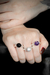 Beach Volley ring in silver, with options of onyx, amethyst or silver ball stones on internet