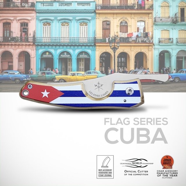 Cortador charutos LES FINES LAMES Le Petit cuba flag light