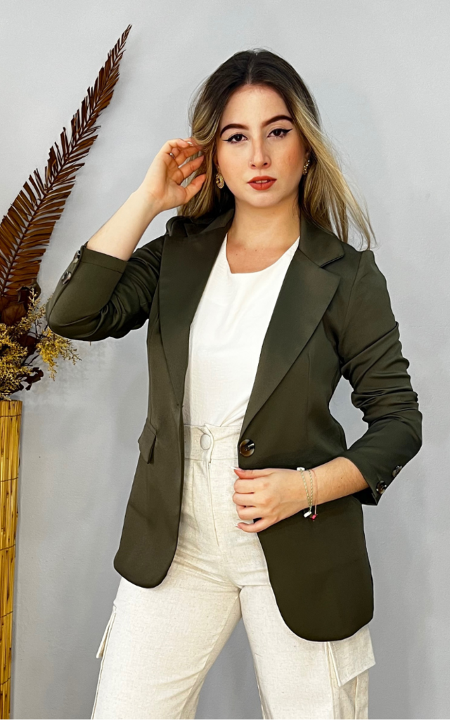 Blazer Plus Size Alfaiataria Verde