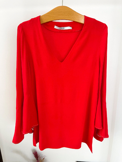 Blusa Cher Roja Con Volados Talle 2 - comprar online