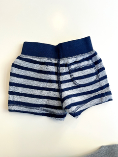 Short bebe azul con rayas grises Baby Gap 0-3 Meses en internet