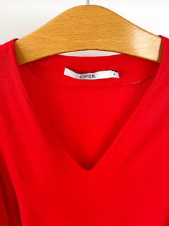 Blusa Cher Roja Con Volados Talle 2 - tienda online