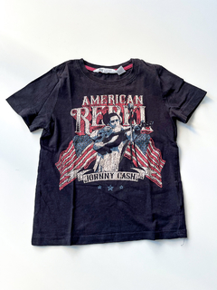 Remera manga corta h&M negro american johnny cash talle 4-6 años