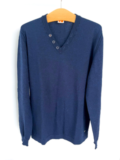 Sweater Hombre Boss Orange azul oscuro con tres botones talle XL - comprar online