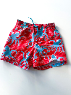 Traje de baño short rojo estampado con pulpos celeste H&M Talle 4-6 años en internet