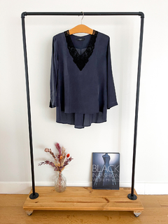 Blusa Weekend De Seda Con Encaje Talle 38 Italiano