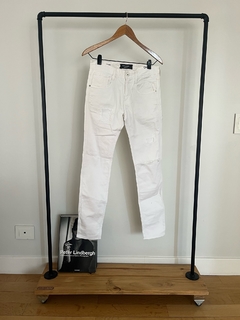 Jeans Hombre Replay blanco con roturas con bolsillos talle 28