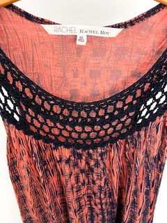 Vestido Rachel Roy coral negro escote de encaje talle XS No Cher Jazmin - FASHION MARKET BA