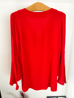 Blusa Cher Roja Con Volados Talle 2 en internet