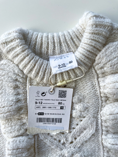 Sweater natural con volados adelante zara talle 9-12 meses en internet