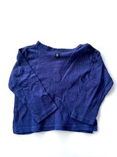 Remera mangas largas Zara azul oscuro Talle 12-18meses - comprar online