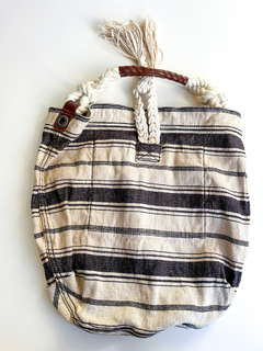 Bolso playero Abercrombie & fitch beige con rayas negras - tienda online