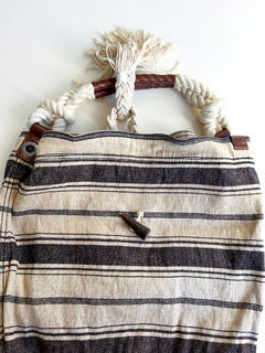 Bolso playero Abercrombie & fitch beige con rayas negras en internet