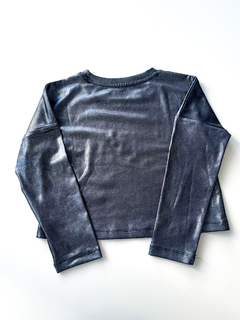 Remera manga larga zara niña gris brillosa talle 6-7 - comprar online