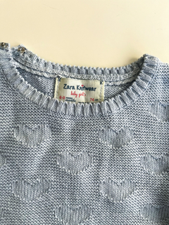 Sweater celeste Zara knitwear talle 6-9meses - comprar online