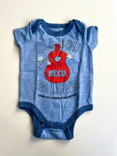 Body Lennon Mc Cartney T. recien nacido celeste estampado