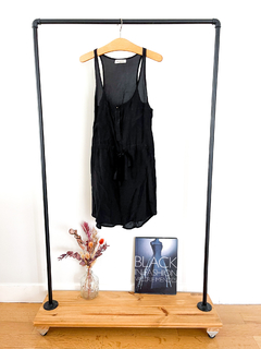 Vestido negro Jazmin Chebar corto cintura ajustable Talle 1