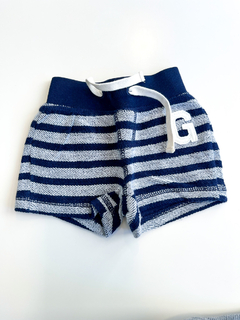 Short bebe azul con rayas grises Baby Gap 0-3 Meses