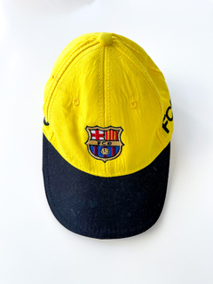 Gorra visera barcelona amarrilla y negro