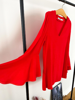 Blusa Cher Roja Con Volados Talle 2 - FASHION MARKET BA