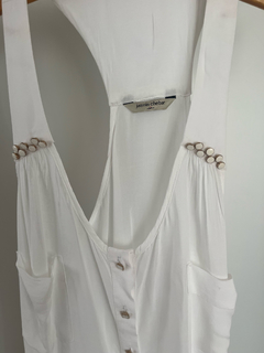 Musculosa Jazmin Chebar Blanca Con Apliques Talle 2 No Cher - FASHION MARKET BA